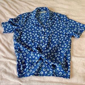 Blue floral blouse